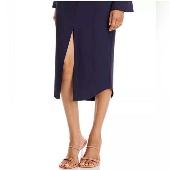 Cinq a Sept Blue McKenna Midi Long Sleeve Sheath Dress - Picture 4 of 16